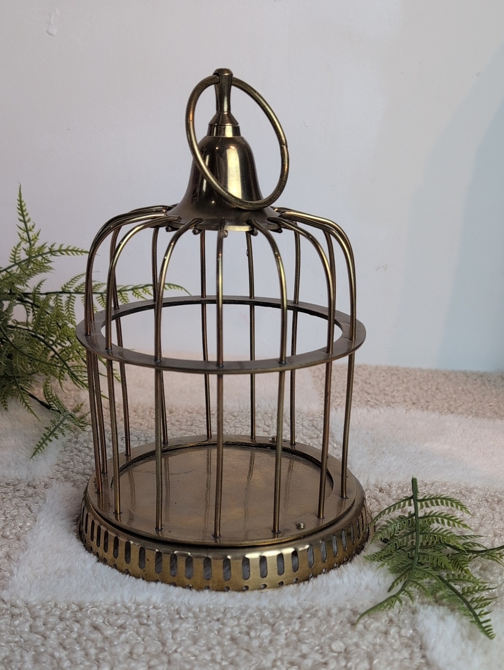 Antique-Style Brass Birdcage Decorative Accent